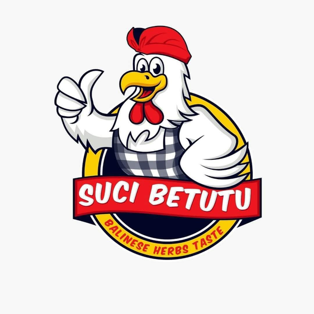 Logo Suci Betutu, maskot ayam putih berudeng merah